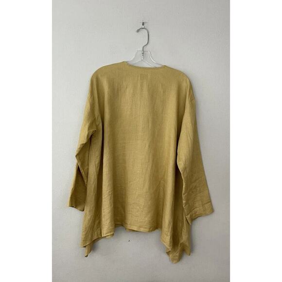 K. Swarth Pure Designs Linen Minimalist Top Lagenlook Asymmetrical Coastal READ - Picture 2 of 9